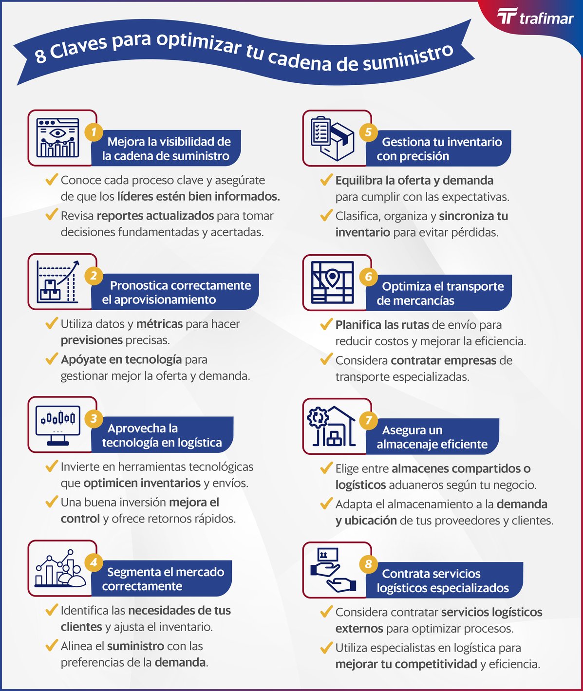 8 estrategias para optimizar tu cadena de suministro (Infografía)